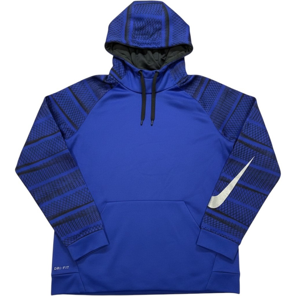Nike Hoodie Womens Medium Blue Dri-Fit Graphic Pullover Activewear 800303-455